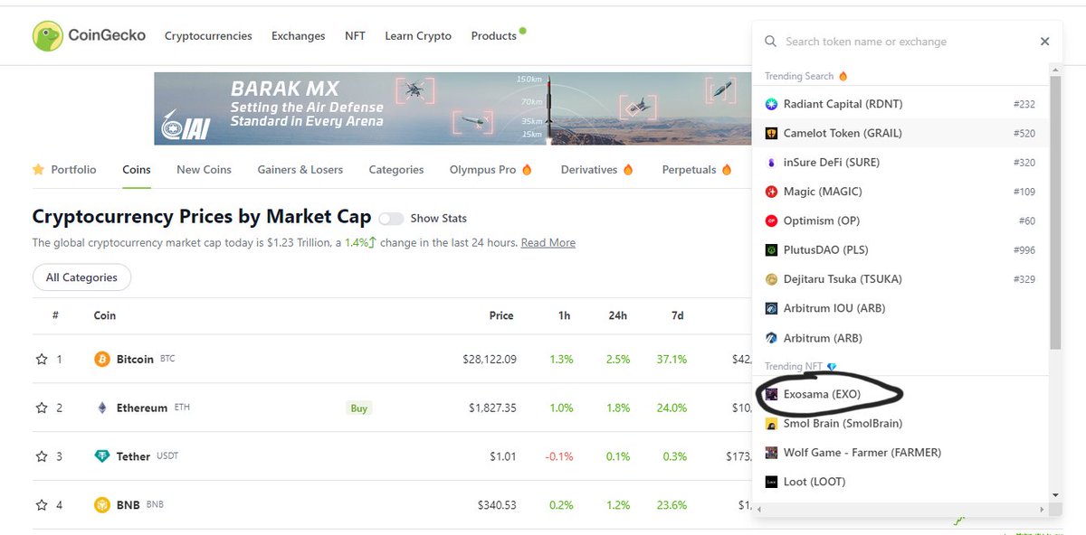LigmaticMonke's tweet photo. What's this? @ExosamaNFT trending on @opensea &amp; @coingecko 👀

#EXOwarpath #MEGA https://t.co/uPrjtZZ7Lh