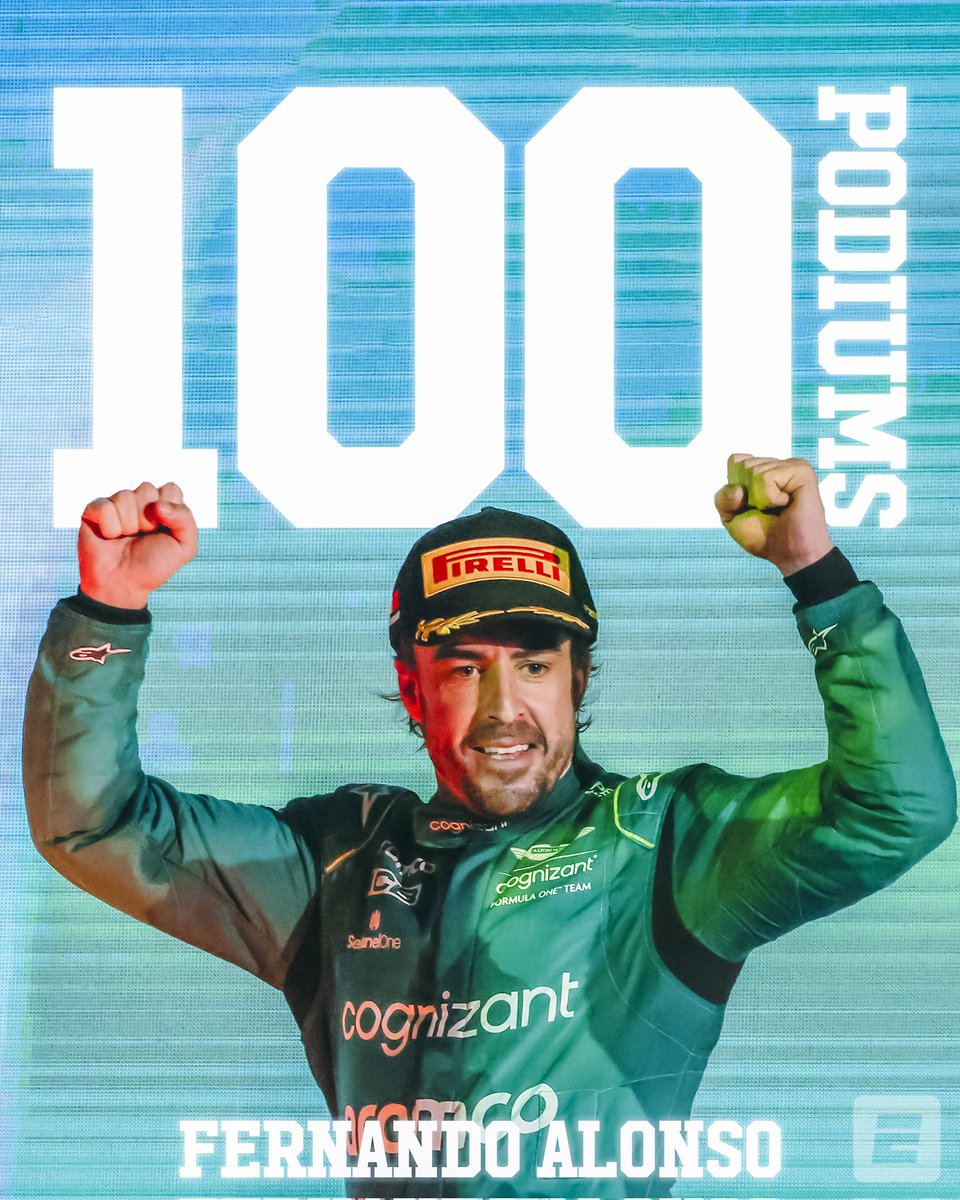 Podio número 100 para Don Fernando Alonso!

Próximo objetivo: la 33.

#F1 #SaudiArabianGP #Alonso #AstonMartinF1