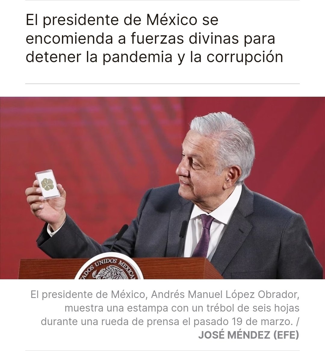 Hace 3 años, el 19 de marzo del 2020 ante la llegada del coronavirus, se pidió a los mexicanos que cargaran estampitas de santos y virgenes, que eso los protegería conta #COVID19.
Hoy tenemos mas de 700,000 fallecidos.
Que la tragedia no se olvide.
