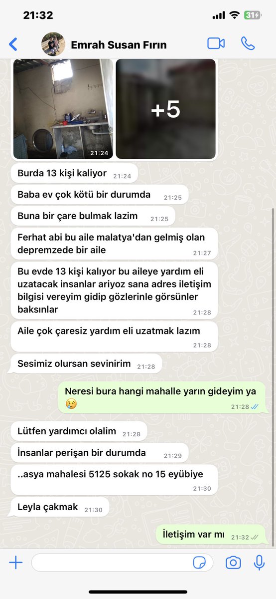 kaleciferhat1's tweet photo. Malatya’da depremde evleri yıkılıp Urfa’ya gelen 13 kişilik depremzede çok mağdur bir aile var elden ele yayalım belki hayırseverler yardım eli uzatır  iletişim numarası bende var https://t.co/BDXiREKli9