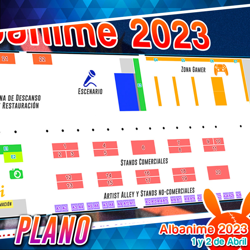 ¡Ya está disponible el plano de Albanime 2023!
Descubre todas las zonas y stands que te esperan los días 1 y 2 de Abril en el Palacio Ferial del IFAB.
albanime.com/plano