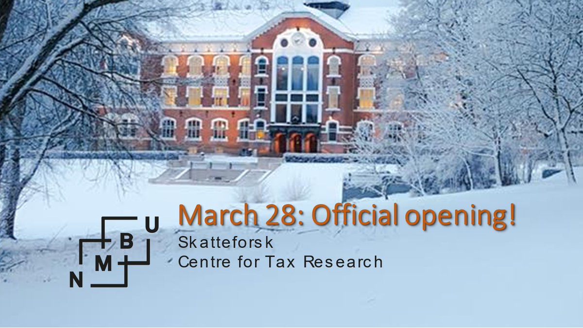 We have so many cool plans! Welcome to join (digital /physical) the opening of Skatteforsk - Centre of Tax Research by Norwegian Tax Director at @UniNMBU on March 28. Also contributing: State Secretary in Ministry of Finance, Director of Helfo, Director of Norad, and our Rector.