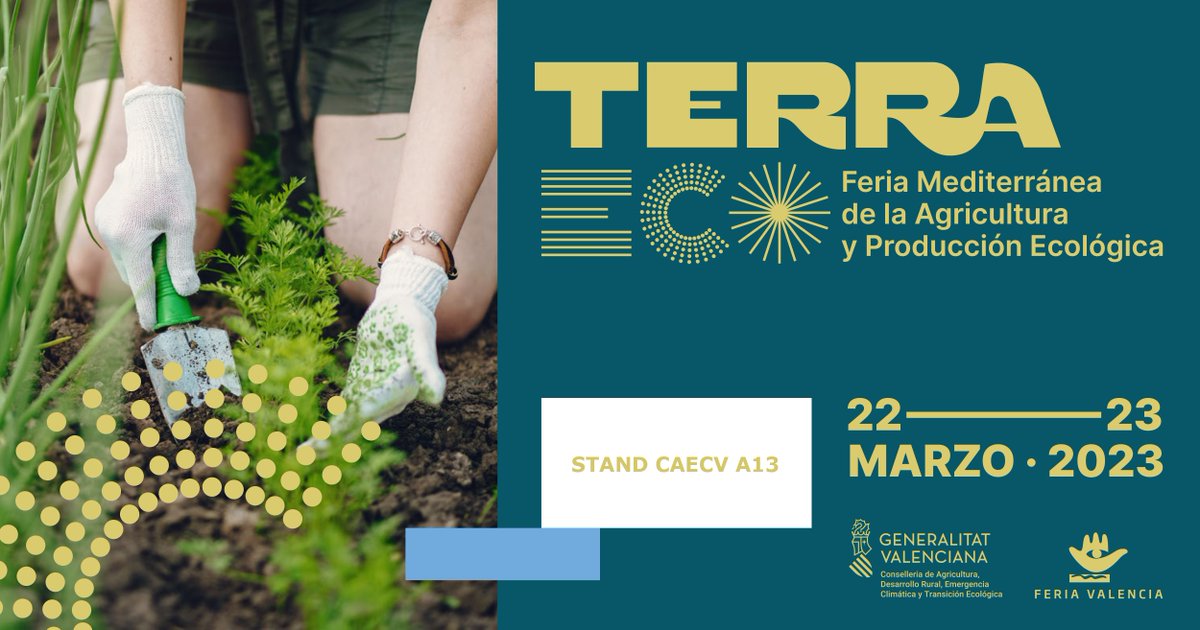 2 días para @Feria_Terraeco 

@Feria_Valencia acogerá este certamen el 22 y 23 de marzo, cuyo objetivo es el de impulsar y potenciar al sector agroalimentario ecológico, así como dar visibilidad y dinamizar las innovaciones tecnológicas del sector #bio.