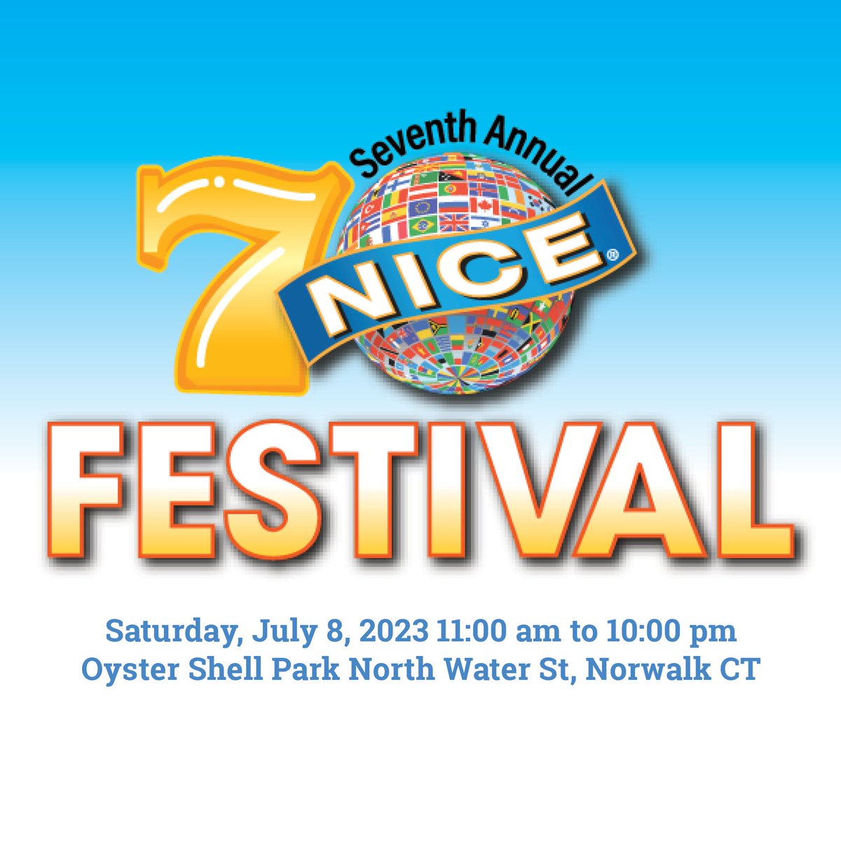 The NICE Festival is back, bigger and better than ever. Celebrating our 7th Year of staging and hosting an extraordinary day of Culture.

July 8, 2023 
11am - 10pm 
Oyster Shell Park 
North Water St. South Norwalk.

#norwalknice #nice #norwalk #cultural  #connecticut