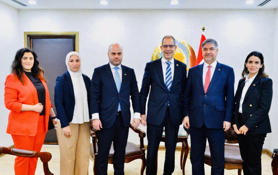 ha_alalawi's tweet photo. My 1st meeting with the Deputy Secretary General @gerhardwahlers of Konrad Adenauer Stiftung @KAS_SyriaIraq &amp; the accompanying delegation was productive.
We exchanged views on the practical steps to enhance bilateral cooperation bet. the Foreign Service Institute @Iraqimofa &amp; KAS https://t.co/lQ3E8uR4Eo