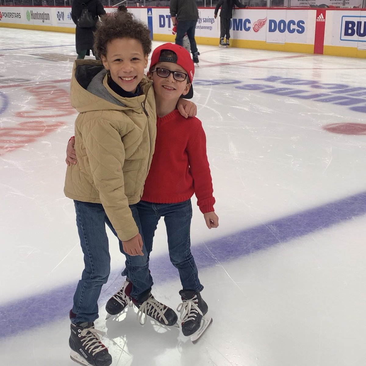 DetroitPAL's tweet photo. Thanks to @ComericaBank &amp; Black United Fund, our GREAT Skaters, their families and coaches got the opportunity to skate in the same place as the pros — at @LCArena_Detroit! 

#detroitpal https://t.co/dZoAu8UcTx