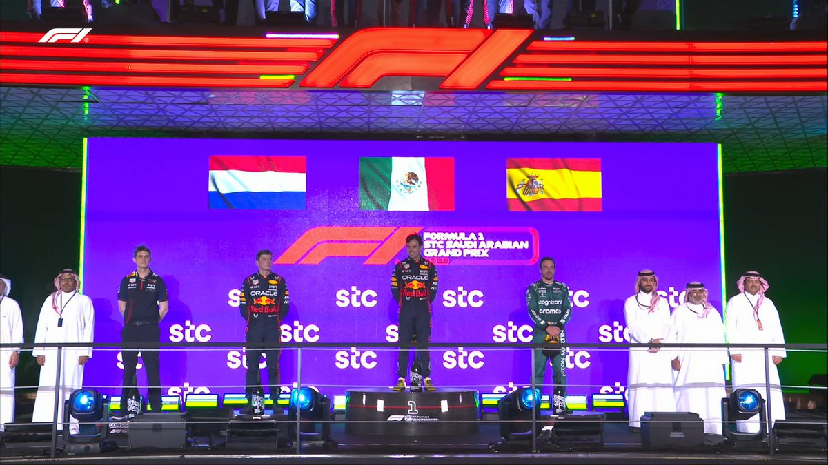 RPFormulaOne's tweet photo. We're getting used to seeing these three together in 2023! 🇲🇽🇳🇱🇪🇸

#SaudiArabianGP #F1 https://t.co/q6gvYR5fYE