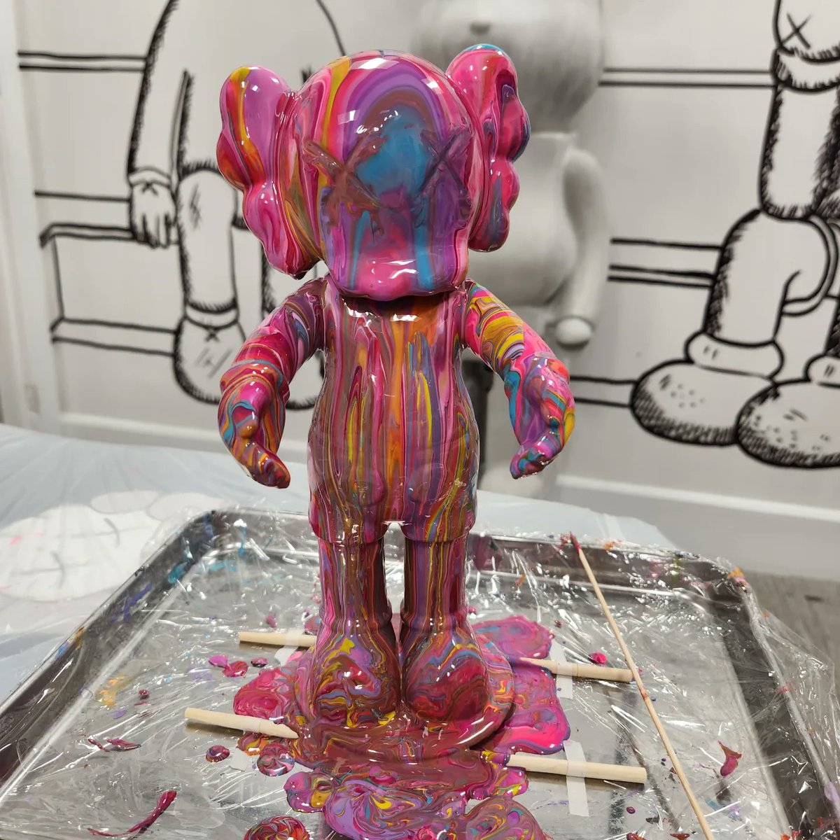 I drip painted this kaws and think it came out amazing
