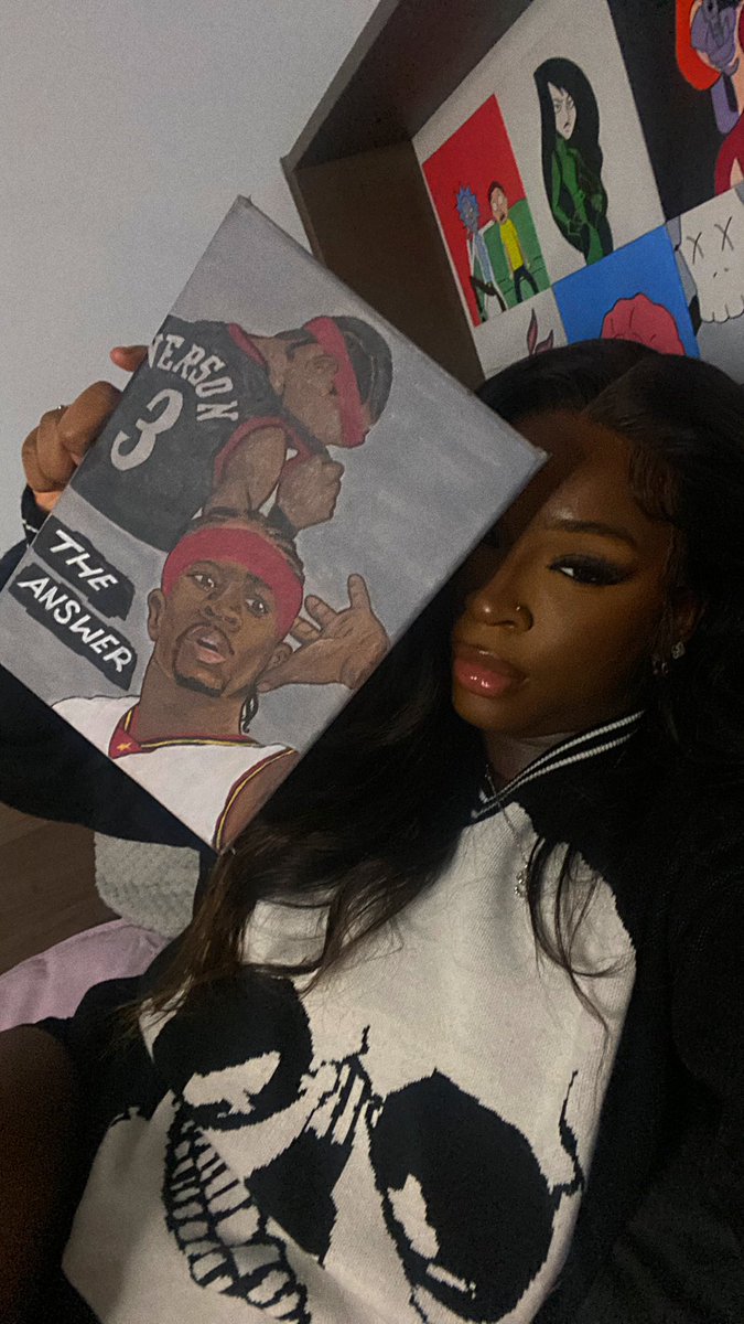 me and my new painting🫶🏾