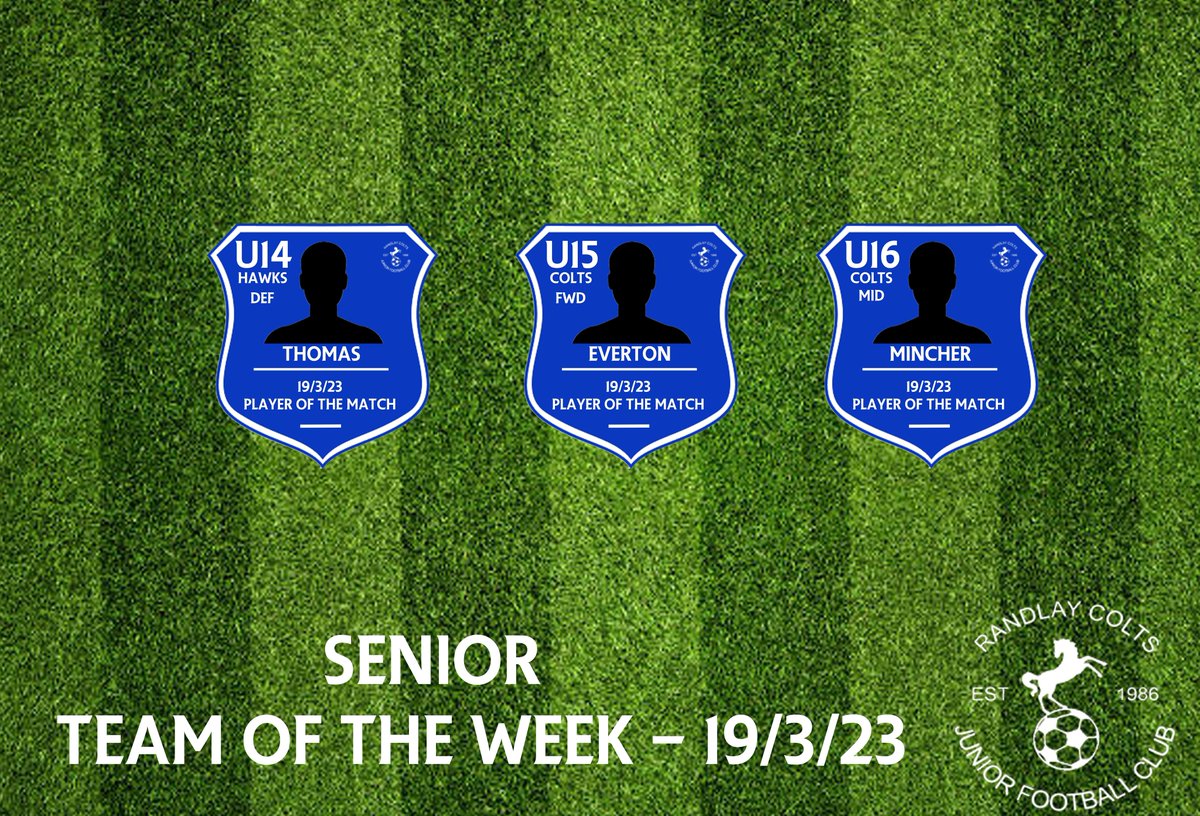 •TEAM OF THE WEEK - 19/3/23•

Congratulations to our current team of the week winners! ⚽️🏆

#TeamRandlay💙⚽️