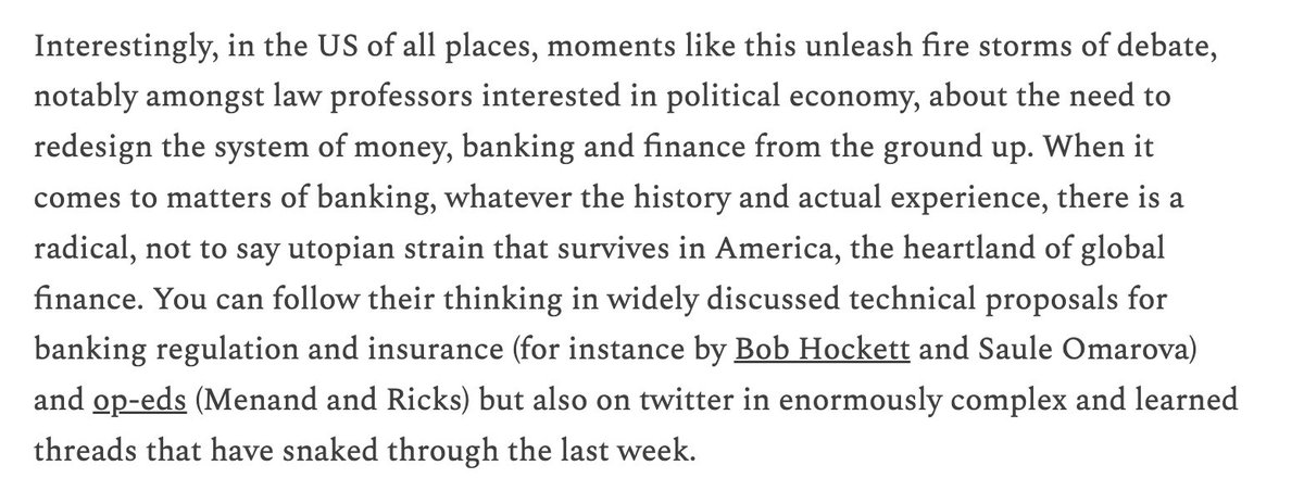 stefeich's tweet photo. Two extraordinary paragraphs by @adam_tooze on bailout capitalism &amp; its unwitting work on the radical imagination.

Salutary of course to end with Adorno rather than Schmitt but I would add that this screams for more theorizing of the interdependence between finance &amp; the state! https://t.co/WaocijsSSR