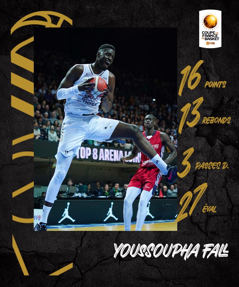 MVP YOUSS 😤

Quel taf dans la raquette pour notre <a href="/youssoupha019/">Youssoupha Fall</a> : 16 points, 13 rebonds et 27 d’évaluation ! Monstrueux ! 🥵

#LDLCASVEL #CDFBasket