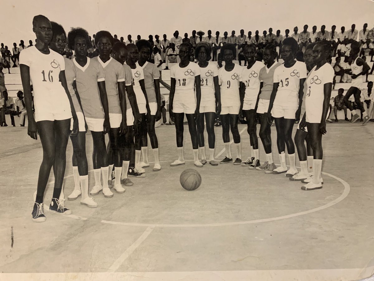 gillleverobe's tweet photo. 🇸🇸Basketball Federation 1st Women’s League Award ceremony. Thrilled to meet 1970s pioneers of the first ever southern Sudanese women’s team, playing in Khartoum &amp; always winning their matches.Proud of their achievements, the back &amp; white photos were a trip down memory lane. #SSOT https://t.co/iVDeDq9SO4