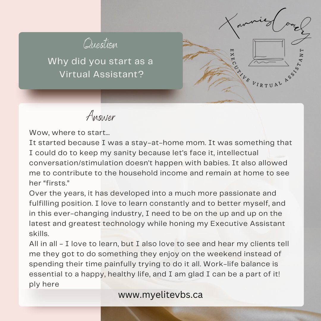 Loaded question! Here’s my answer!

#myelitevbs #yegva #yegvirtualassistant #entrepreneur #smallbusiness #smallbiz #happyclients #yeg