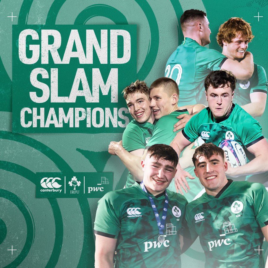 What an AMAZING Weekend @IrishRugby 

#IrishRugby 🇮🇪 #GrandSlam No. 2 this weekend 👏👏👏👏👏

Well done to all the U20’s
#MoreThanAPlayer the #FutureIsGreen 👏👏👏👏🇮🇪

#IREvENG | #U6N20 | #FutureIsGreen | @IrishRugby |  @OxfordDiplomat | @PwCIreland