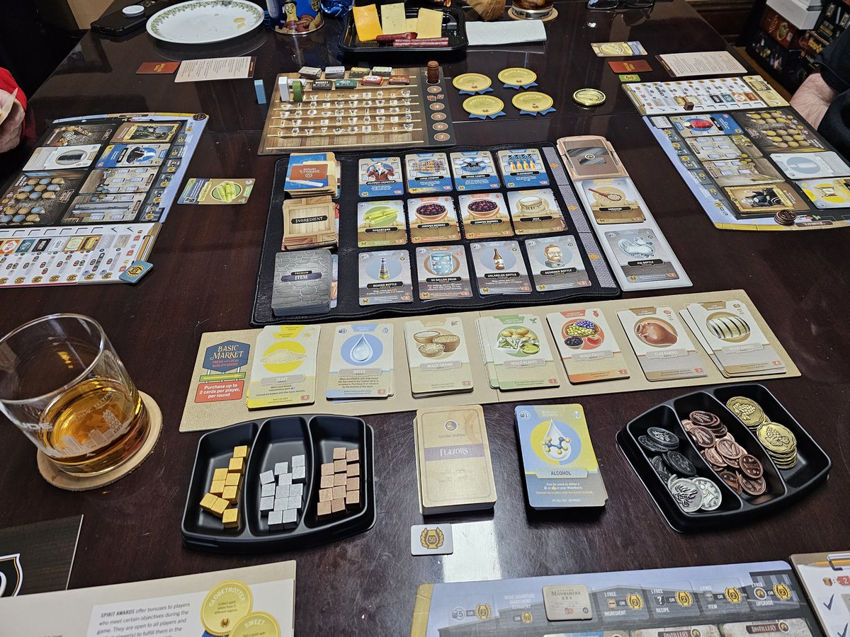 HouseRuling's tweet photo. We're finally getting Distilled from @paverson on the table now that the kickstarter has delivered!!!

#boardgames #Distilled #boardgame https://t.co/YG9P3zRbQK