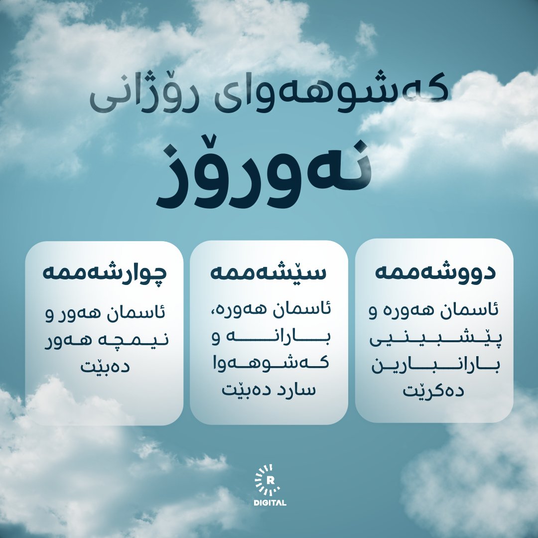 Rudawkurdish's tweet photo. پلانی سەیرانی نەورۆزت داناوە؟ ئاگاداربە کەشوهەوا بەمشێوەیە دەبێت https://t.co/AeC2nIm9Yk