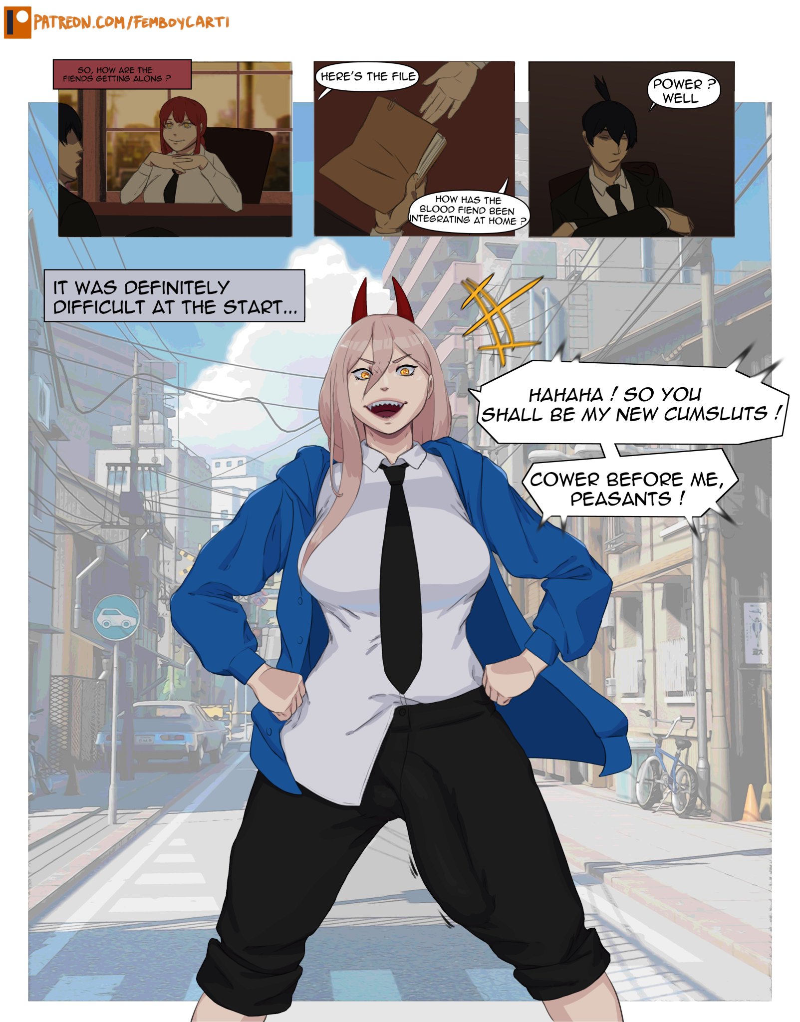 Oseieki on X: RT @FemboyCarti: Gonna start releasing the Power comic I  made last month ! Page 1 #chainsawman t.coaQ1z8MARPS  X