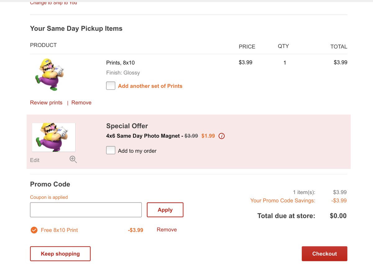 Wario64 on Twitter "Free 8x10 print at CVS w/ code 810FREE http//bit