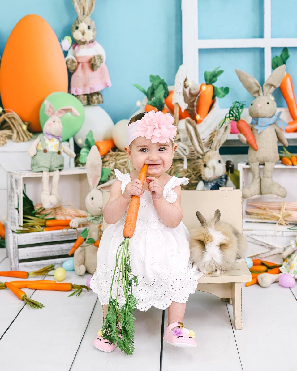 Sheri_Fink's tweet photo. OH. MY. CUTENESS. 🥰 Savannah loved meeting a baby #bunny (and had fun chewing on a real carrot!🥕) during her #Easter photo session. 🐇 Thanks to Gayle Dawn Exton for the adorable photos to help make #BabysFirstEaster extra special. 💚
#easterbunny #bunnylove #spring #cuteness https://t.co/0vwxj3wNHs