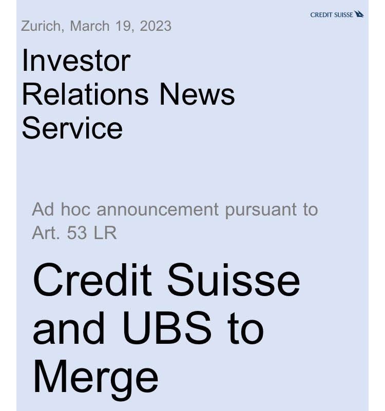 lol UBS calls it “acquisition”, CS calls it “merger”