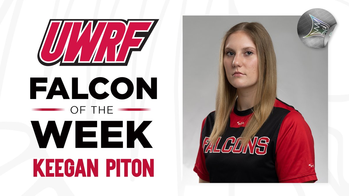 UWRFFalcons's tweet photo. 𝗙𝗮𝗹𝗰𝗼𝗻 𝗼𝗳 𝘁𝗵𝗲 𝗪𝗲𝗲𝗸

Keegan Piton led the Falcons during the final eight games of the @UWRFSOFTBALL spring trip last week, batting .500 at the plate with eight RBI, five doubles, and two homers 💪

#FFT https://t.co/3yk9dh95un