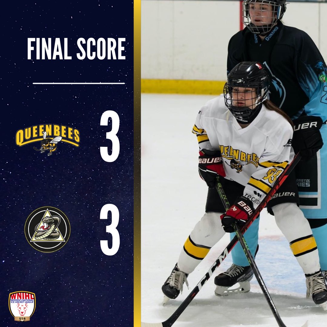 QueenBeesHockey's tweet photo. A draw on the road today for the U16’s!
Goals from Cadence Deer, Tahlia Davidson-Wright and Grace Riley.
Player of the game - Tahlia Davidson-Wright
Spirit of the game - Daisy Duvall 

#IceBees | #GirlsHockey 🐝 https://t.co/zrqVkRHtnC