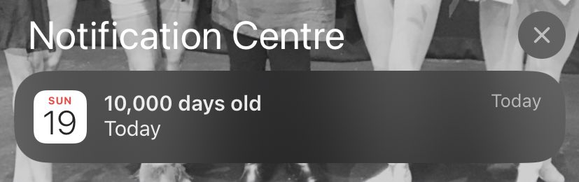 WilbournCharlie's tweet photo. A while back on @BBCR1 breakfast show they spoke about celebrating being 10,000 days old. Out of interest, I found out when 10,000 days will be for me and put it in my calendar and today is the day! 🎉🥂🎂 https://t.co/C8aauI1xNB
