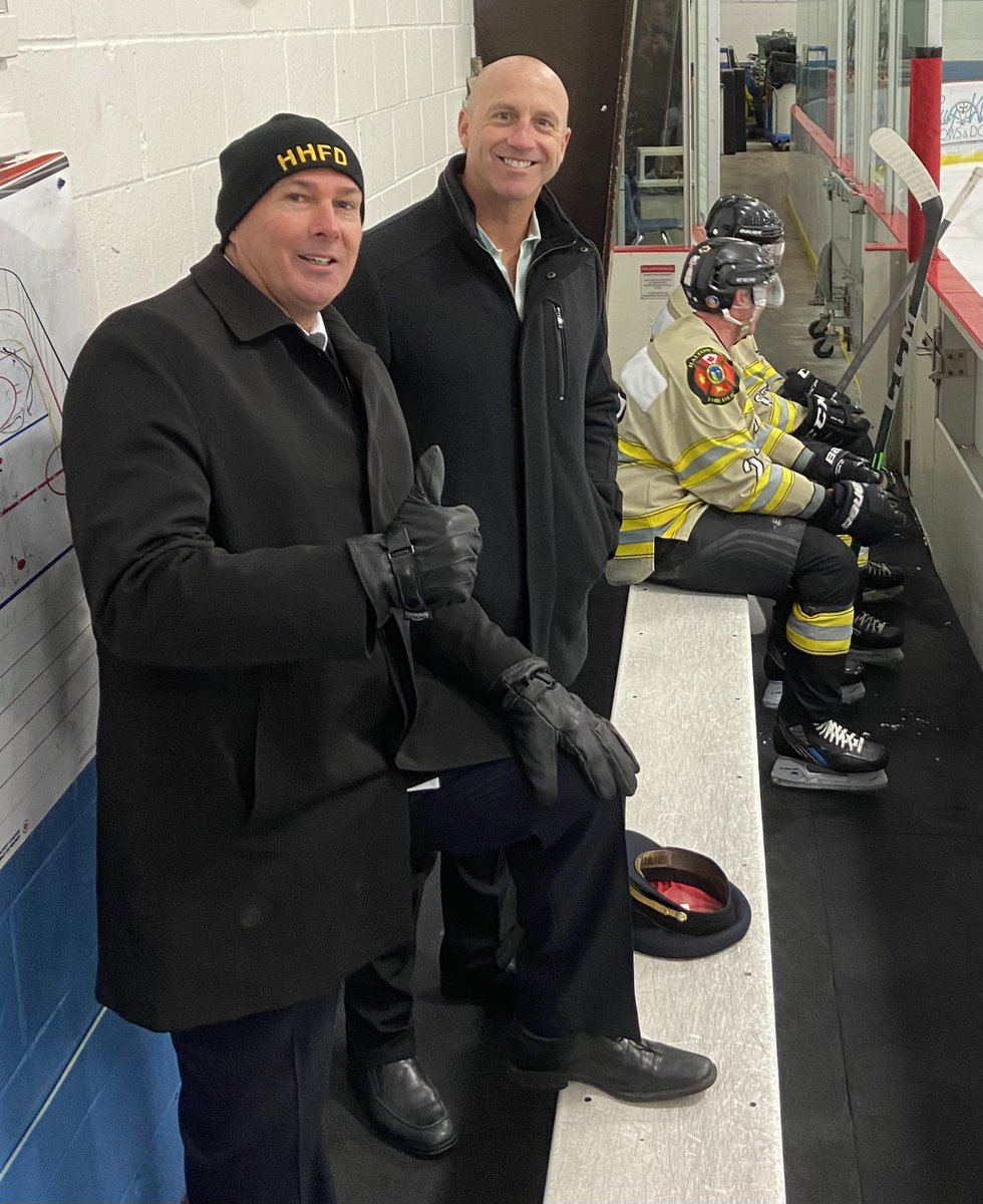 Coach (Chief) Rehill and Coach (AC) David keep the team on track against the <a href="/hockey_benefit/">ProHockeyHeroes</a> Pros. <a href="/cancersociety/">Canadian Cancer Society</a>