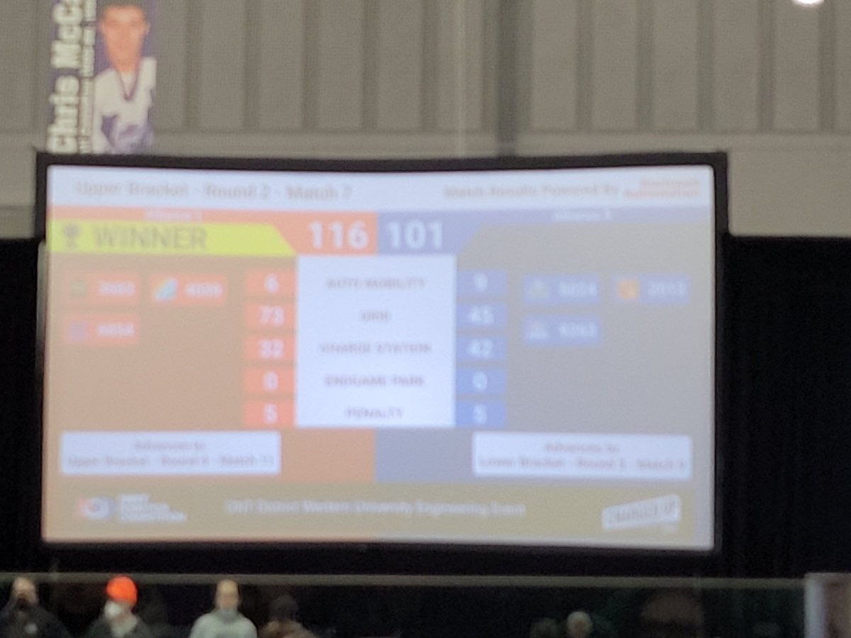 No rest for Team DAVE during the break. Here we go round 4 elimination match at Western #firstrobotic competition. Way to go <a href="/StDavidCeltics/">St David Catholic Secondary School</a> #wcdsbawesome