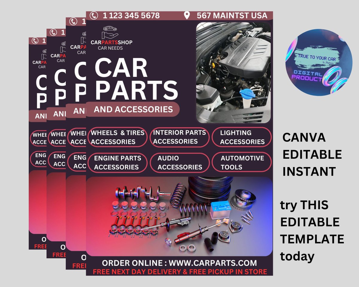 TrueToYourCar's tweet photo. Rev up your marketing with our customizable car parts flyer template! 🚗🔧 Perfect for auto shops and mechanics. Get yours now and drive more sales! #carparts #autoshop #mechaniclife #flyertemplate #marketing #digitalmarketing 👉https://t.co/ohFETwW2YH https://t.co/wMP7nSHuWL
