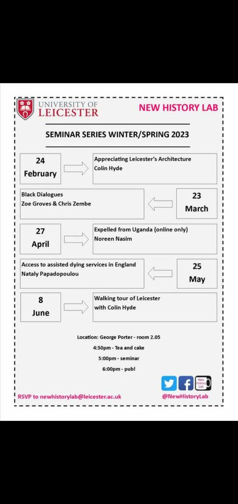 📢 Don't forget 📢

We don't only just have our talk on Thursday to look forward to... 

We also have another two talks before the end of the academic year AND a walking tour!

What more could you want?