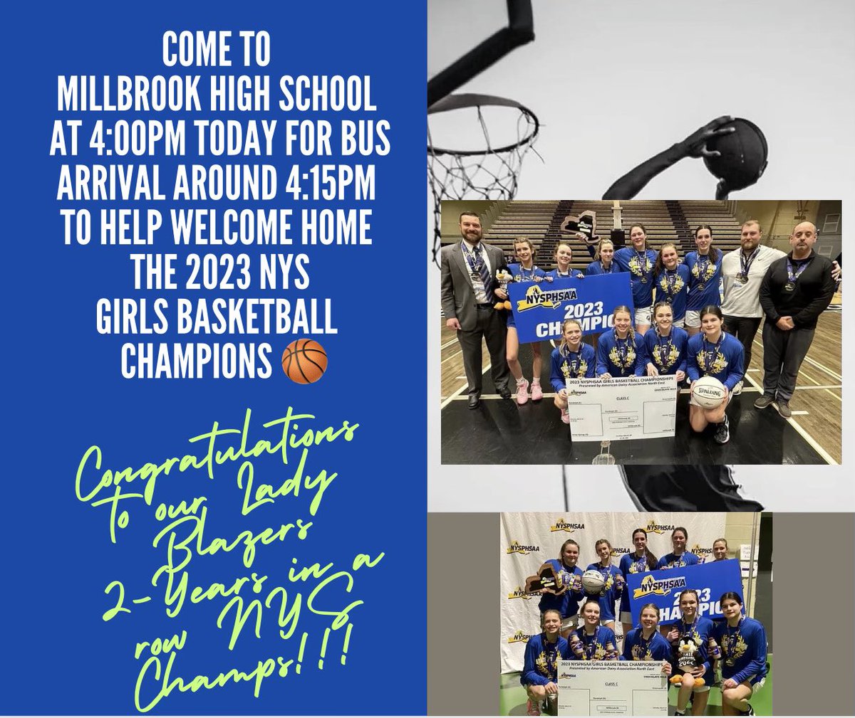 Come out to support our NY State Champions