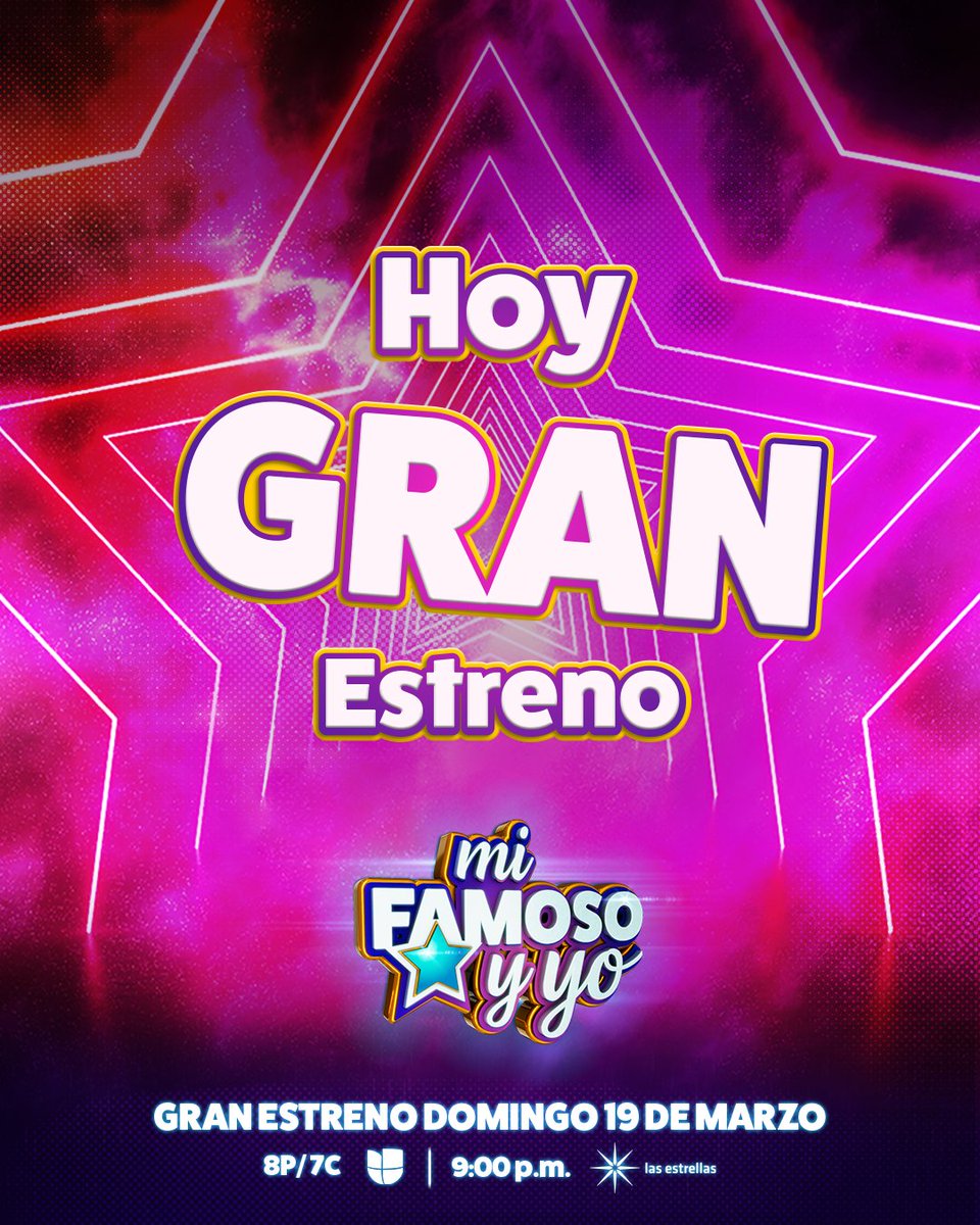 ¡Es HOY, es HOOOY! Hoy conoceremos a los dúos de mejores amigos que te robarán el corazón y recuerda #JuntosTodoEsPosible💖

En unas horas, no te pierdas el gran estreno de #MiFamosoYyo, 8P/7C por #Univision 🇺🇸 y 9:00 p. m. por #LasEstrellas 🇲🇽