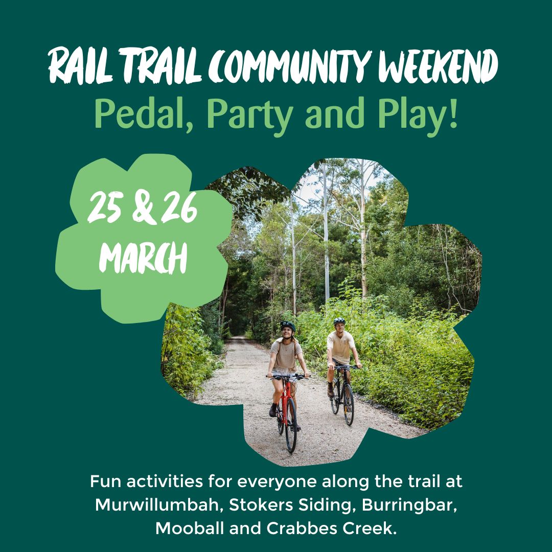 To launch the exciting new Northern Rivers Rail Trail, the community is holding a whole weekend of events and celebrations.

railtrails.org.au/news/northern-…

#railtrailsaustralia #railtrail #nrrt #northernriversrailtrail #sharethetrail