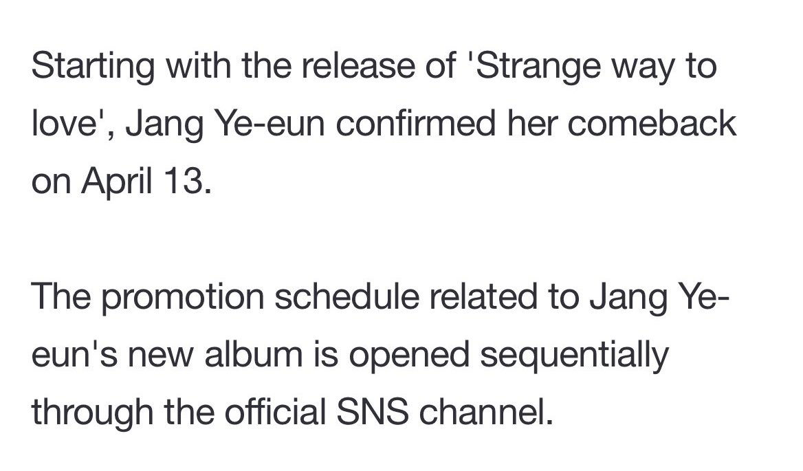 YEEUNS OFFICIAL DEBUT IS ON APRIL 13TH WOOOOO 🥳🥳🥳

#예은 #장예은 #YEEUN #JANGYEEUN 
#슈퍼벨컴퍼니 #superbellcompany #superbell #SBC