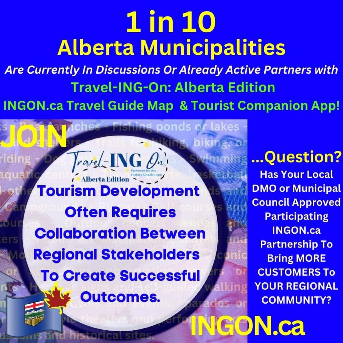 tourism_impact's tweet image. Contact sheila.willis@impacttourism.ca to discuss how your municipality can start a collaborative partnership with INGON.ca

#exploreab #exploreyeg #exploreyyc #explorebanff #explorejasper #albertatourism #albertaoutdoors #AlbertaRecreation #yyccc #albertaoil