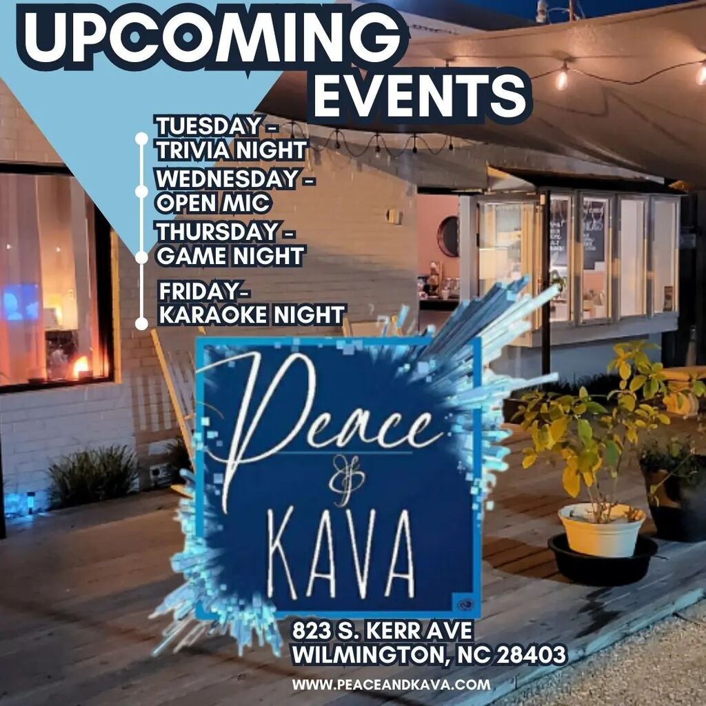 Lots of fun coming up at Peace and Kava. Have you had kava? It's better than booze! We've got something for every mood! Coffee, boba tea, botanicals and more! 823 South Kerr Ave in the shopping center with Apple Annie's and Saigon Market. We are in the courtyard area on the …