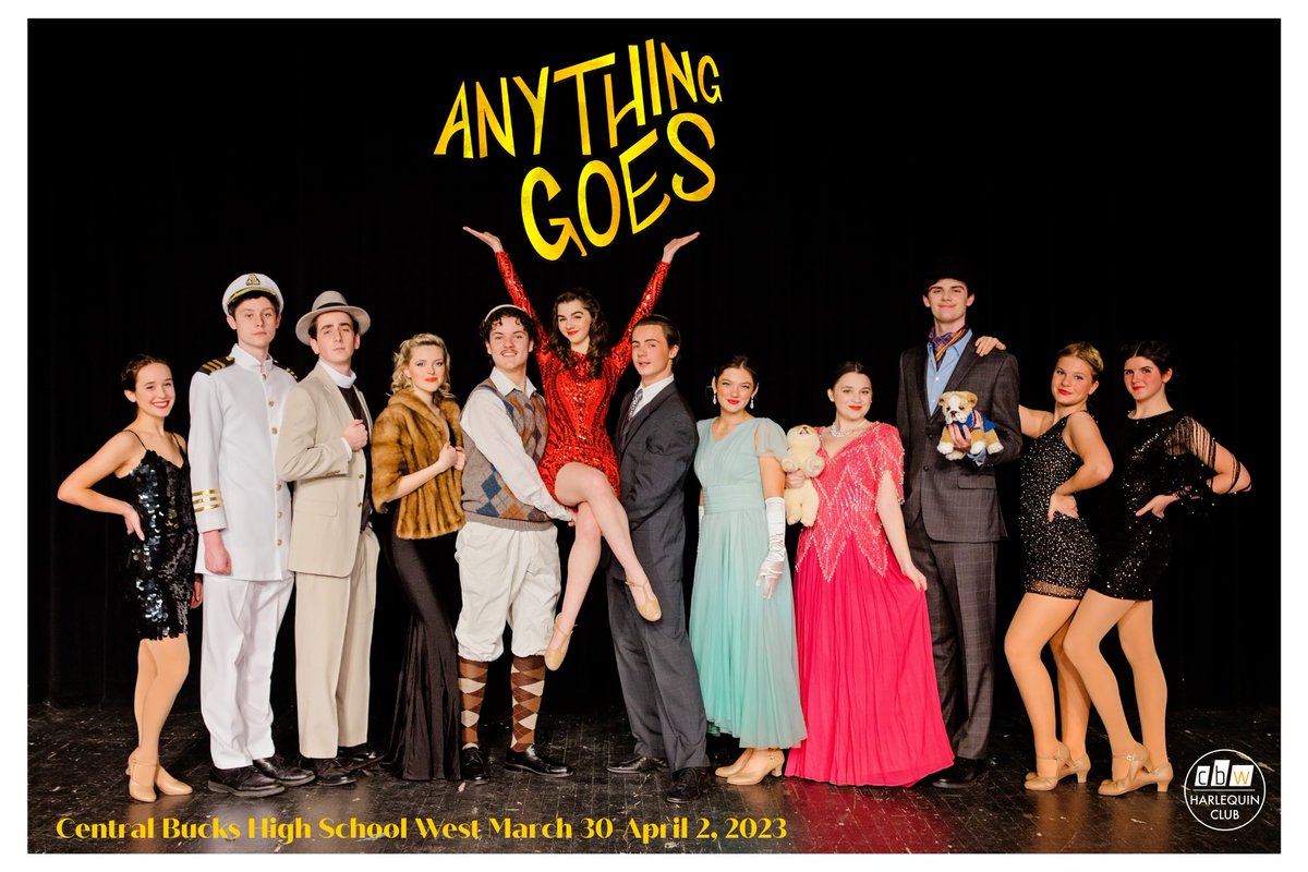 CBWHarlequin's tweet photo. @CBSDSchools @CBSDMusic @DoylestownDBCA Anything Goes at CB West HS 3/30-4/2! #anythinggoes #cbwharlequin #westproud https://t.co/h1UCPfG6T2