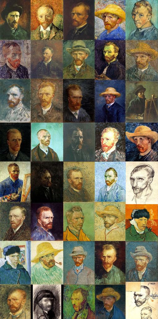 allontanarsio's tweet image. Vincent Van Gogh's self portraits