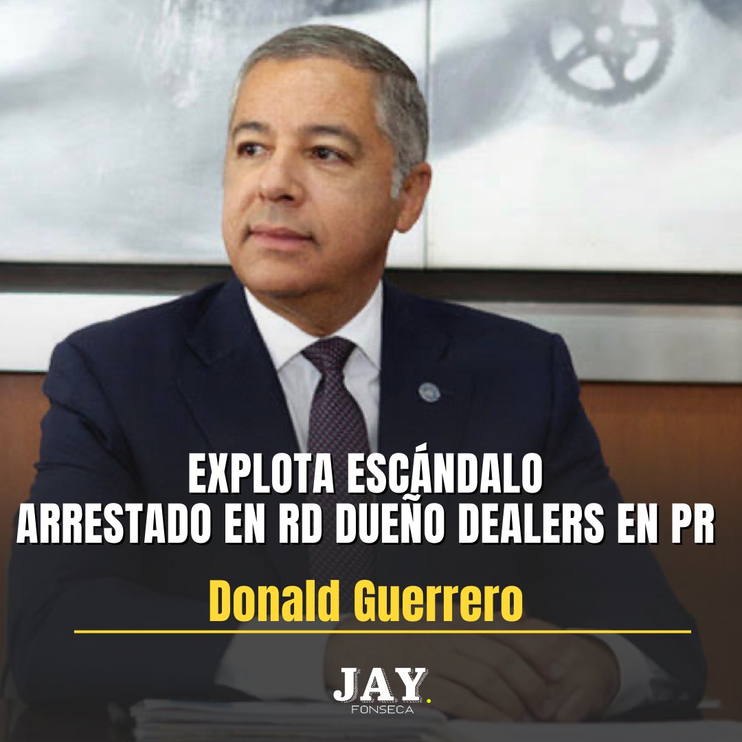 jayfonsecapr's tweet photo. DUEÑO DE AUTOGERMANA (BMW, Mini Coopers), Autocentro Toyota, Autocentro Nissan y Autocentro Chrysler fue arrestado en RD. Según el periódico Listín Diario el arresto data de investigaciones bajo el gobierno pasado de Danilo Medina del PLD donde Guerrero fue ministro. Según diversos medios se trata de cargos por posible lavado de activos, desfalco, conspiración de funcionarios, falsificación de documentos públicos y privados, soborno y financiamiento ilícito de campaña a enorme escala y otros cargos divulgados por https://t.co/z0lU0Lx45S. En Blanco y Negro fue el primer medio local en reportar que esta pesquisa había empezado hace al menos 2 años.