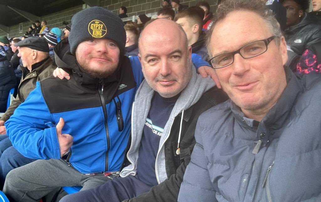 AontroimGAA's tweet photo. At yesterdays Football game we welcomed Ciarán to his first ever GAA match, he enjoyed it so much he has gone and bought the gear for his next visit!
Antrims newest supporters-looking well Ciarán and see you soon! #TopSaff https://t.co/GPHINTk6ee
