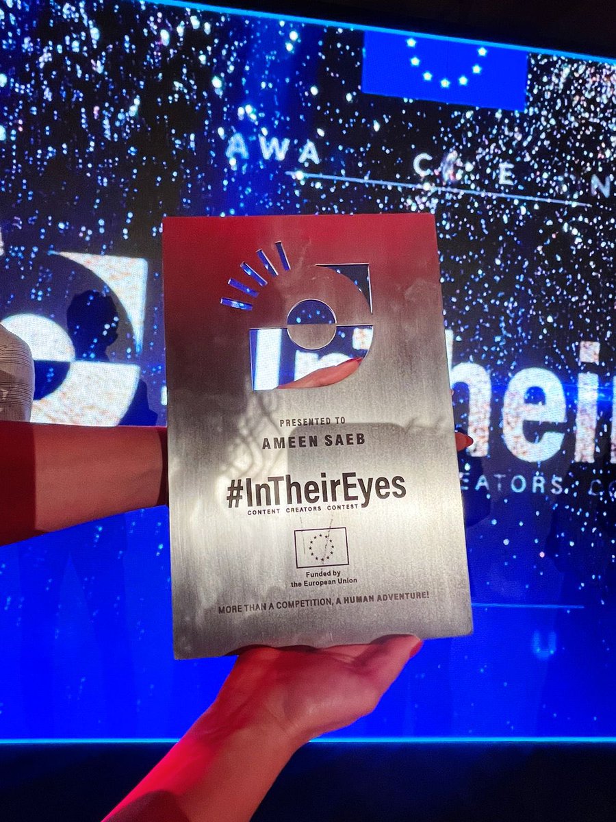 SaebAmeen's tweet photo. الحمدالله، في مسابقة "في عيونهم" والي شملت صناع المحتوى لدول جنوب البحر المتوسط
#InTheirEyes
فزت بجائزة أفضل فيديو تم انتاجه بين كل الدول المشاركة ❤️❤️
وأيضا تم منحي لقب سفير النوايا الحسنة للاتحاد الاوروبي في فلسطين 🇪🇺🇵🇸
@euneighbours @eu_near @EUpalestinians https://t.co/pgtxDmETNZ