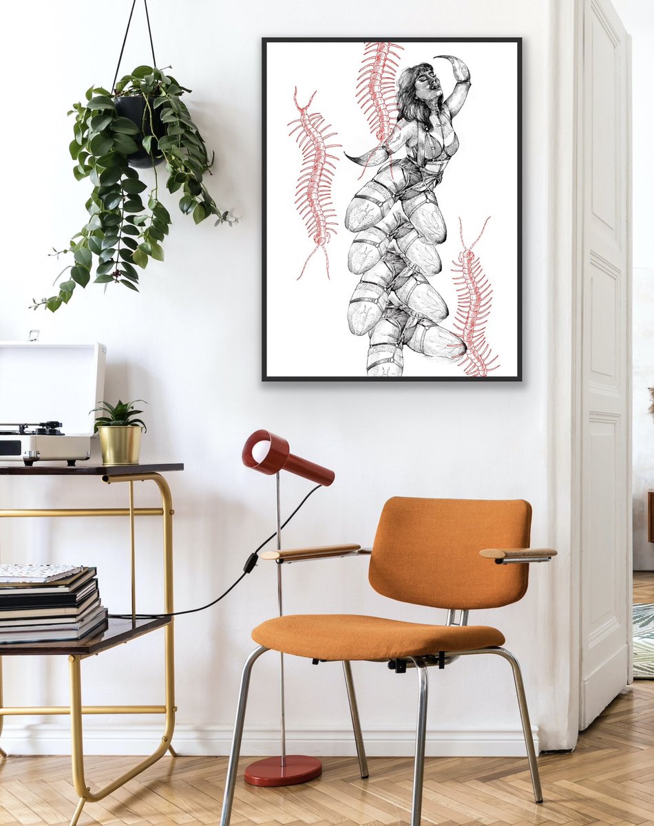 artistsmn's tweet photo. Toxicognathía print available on my site! #entomologyart #centipede #tatideas #mnart https://t.co/BV0hTrmn9f