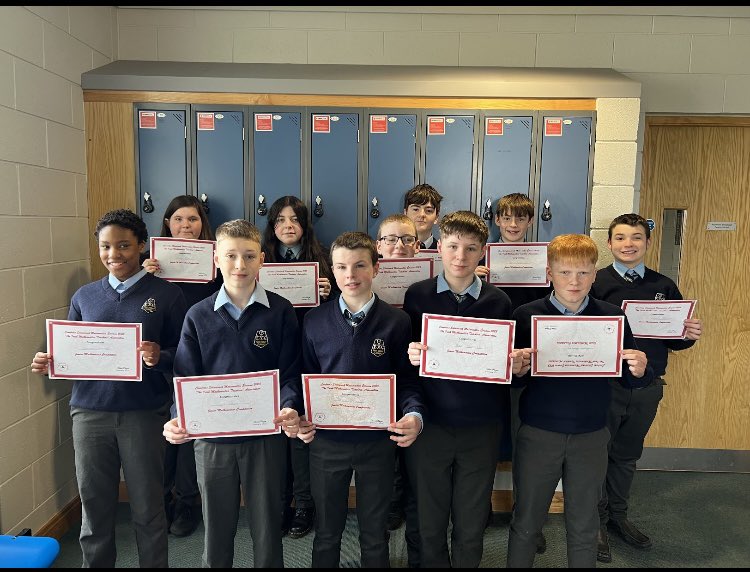 FinnValleyColl's tweet photo. Well done to Ms Hackett and Ms Kearns' 1st year Maths classes who participated in a Junior Maths Competition run by the @irishmathsoc A special congratulations to Cian O'Brien who received the top score in the school #ProblemSolve
#ExcellenceinEducation #JCMaths #WeAreDonegalETB https://t.co/ACBUDM2anW