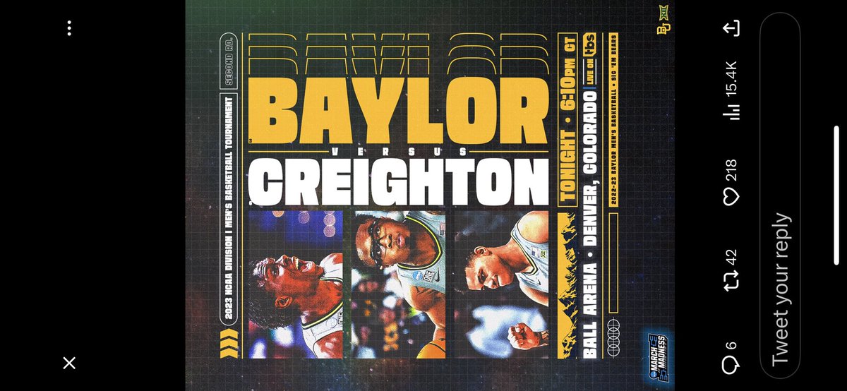 gmurph1200's tweet photo. At #creightonwaters.  My daughter attends Baylor University but I am so worried about today’s basketball game!!!  “You” are tough!!  Baylor needs to up their game.  😉 https://t.co/3ju7aem583