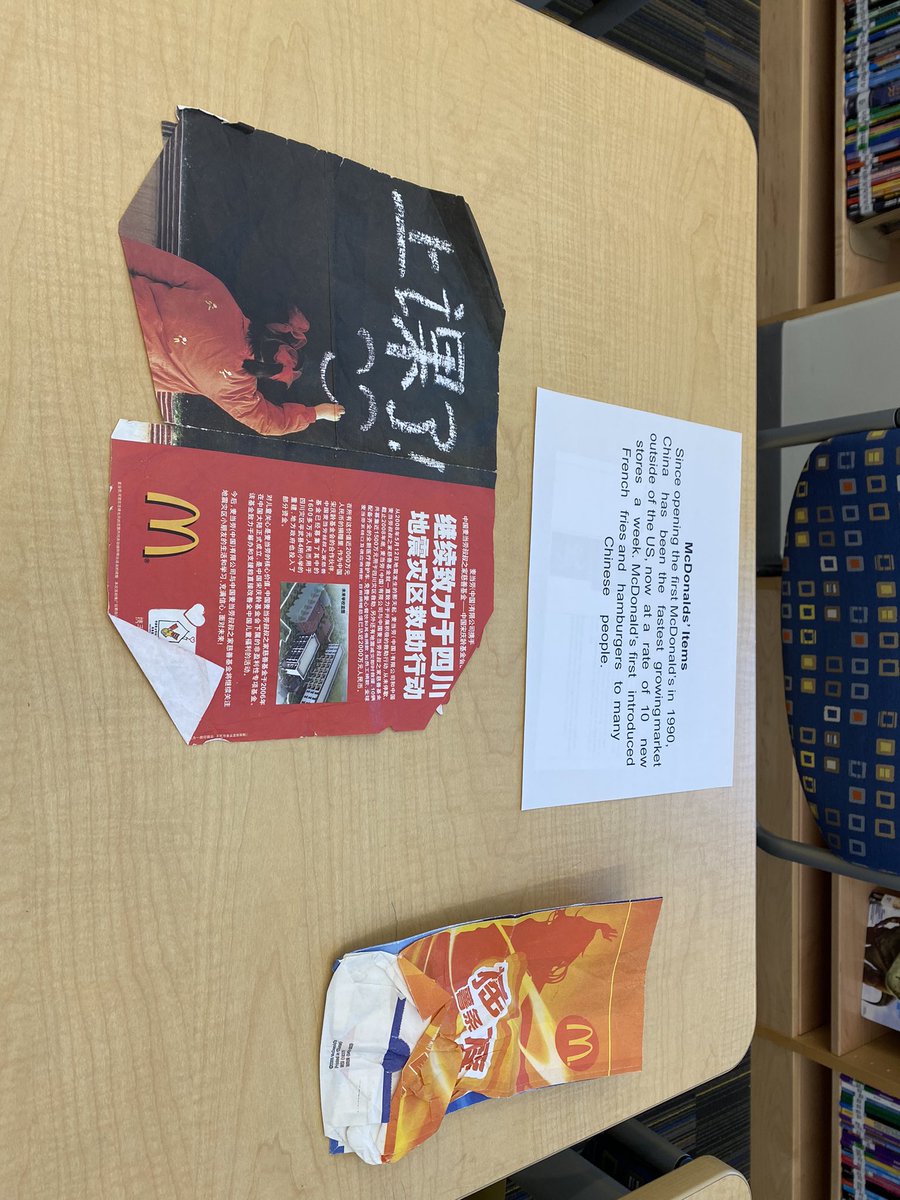 theBendLibrary's tweet photo. Artifacts from China have been on display at the RBMS library.  Next month- Ukraine! #global @River_Bend_MS https://t.co/hFT3yiSnRu