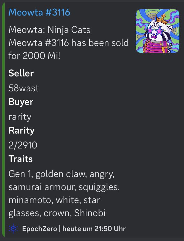 zizouIOTA's tweet photo. One of the rarest MEOWTAs just got sold for 2.000 $MIOTA 😂🔥 

$IOTA $SMR https://t.co/6LdRMzxwOQ