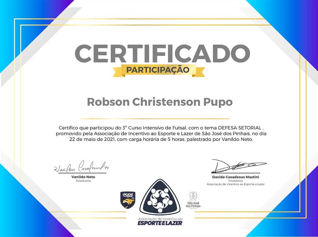 Robson_Pupo's tweet photo. 🙏📝⚽Certificate - Defesa Setorial Futsal - 
Coach Neto Vanildo #futsal #player #coach #brazil 🇧🇷⚽🇪🇺🌍 R.Pupo https://t.co/L49twCCO3j