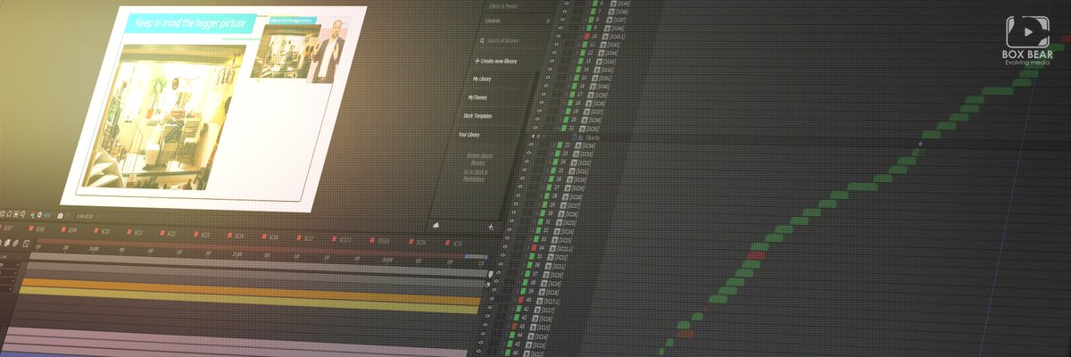 BoxBear's tweet image. Another look into the archives for this weeks #TimelineTuesday. A stepped timeline in After Effects showing all the elements used to put together a green screen based production.

#BoxBear #EvolvingMedia #Adobe #AfterEffects #GreenScreen #Customer #Storytelling #Editing